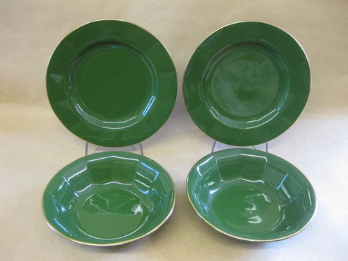 Green gold ceramic - ceramic, plates