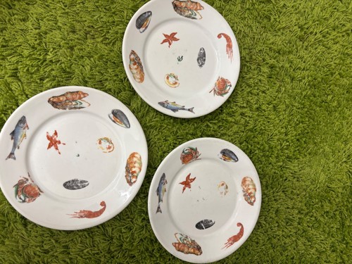 Three vintage ceramic seafood - ceramic,